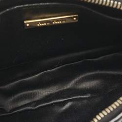 Miu Miu Black Quilted Vitello Shine Leather Pochette Bag