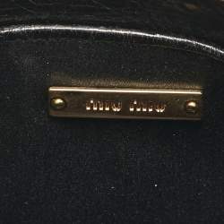 Miu Miu Black Quilted Vitello Shine Leather Pochette Bag
