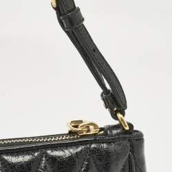 Miu Miu Black Quilted Vitello Shine Leather Pochette Bag