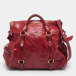 Miu Miu Red Leather Bow Satchel