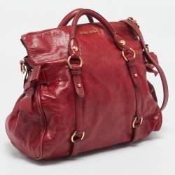 Miu Miu Red Leather Bow Satchel