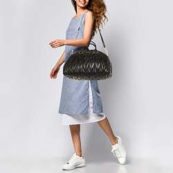 Miu Miu Black Matelasse Leather Dome Satchel