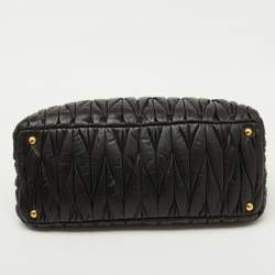Miu Miu Black Matelasse Leather Dome Satchel