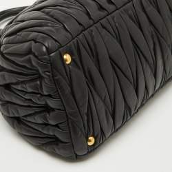 Miu Miu Black Matelasse Leather Dome Satchel