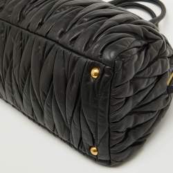 Miu Miu Black Matelasse Leather Dome Satchel