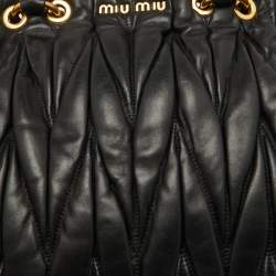 Miu Miu Black Matelasse Leather Dome Satchel