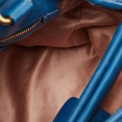 Miu Miu Blue Matelassé Leather Satchel