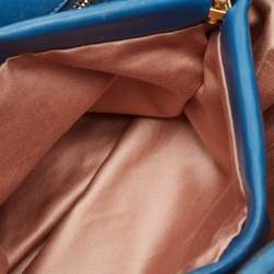 Miu Miu Blue Matelassé Leather Satchel