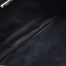 Pre Owned Miu Miu Silver Matelassé Leather Frame Clutch