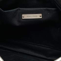 Pre Owned Miu Miu Silver Matelassé Leather Frame Clutch