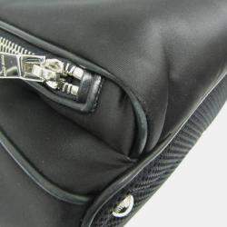 Miu Miu Black Nylon/Knit Cat Applique Backpack