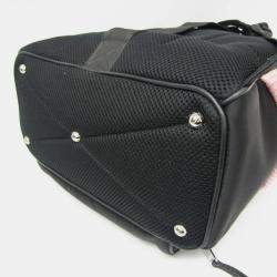 Miu Miu Black Nylon/Knit Cat Applique Backpack