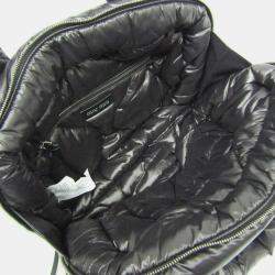 Miu Miu Black Quilted Nylon/Feather Tote Bag