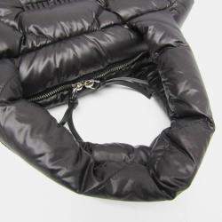 Miu Miu Black Quilted Nylon/Feather Tote Bag