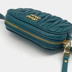 Miu Miu Blue Leather  Matrace Belt Bag