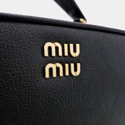 Miu Miu Black Leather Top Handle Bag