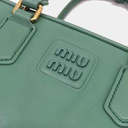 Miu Miu Green Leather Arkady Tote Bag