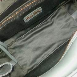 Miu Miu Green Leather Arkady Tote Bag
