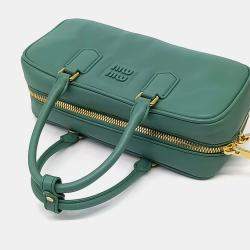 Miu Miu Green Leather Arkady Tote Bag