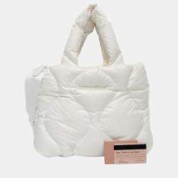 Miu Miu White Nylon Quilting Shoulder Bag