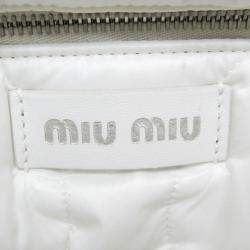 Miu Miu White Nylon Quilting Shoulder Bag
