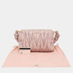 Miu Miu Pink Beige Leather Shoulder Bag