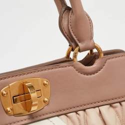 Miu Miu Tricolor Matelasse Leather Turn Lock Tote