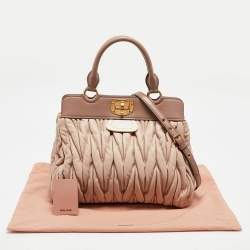 Miu Miu Tricolor Matelasse Leather Turn Lock Tote