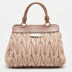 Miu Miu Tricolor Matelasse Leather Turn Lock Tote