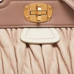 Miu Miu Tricolor Matelasse Leather Turn Lock Tote