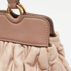 Miu Miu Tricolor Matelasse Leather Turn Lock Tote