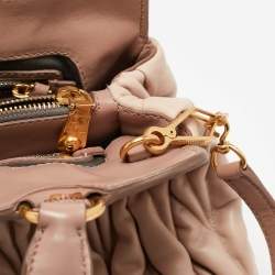 Miu Miu Tricolor Matelasse Leather Turn Lock Tote
