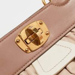 Miu Miu Tricolor Matelasse Leather Turn Lock Tote