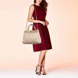 Miu Miu Tricolor Matelasse Leather Turn Lock Tote