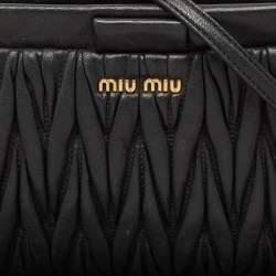 Miu Miu Balck Matelasse Leather Shoulder Bag