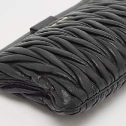 Miu Miu Balck Matelasse Leather Shoulder Bag