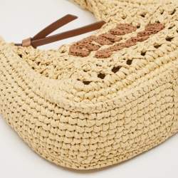 Miu Miu Natural Raffia Effect Wander Hobo