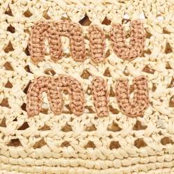 Miu Miu Natural Raffia Effect Wander Hobo