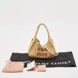 Miu Miu Natural Raffia Effect Wander Hobo
