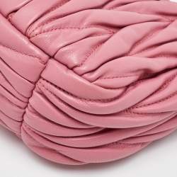 Miu Miu Pink Matelassé Leather Wander Mini Hobo
