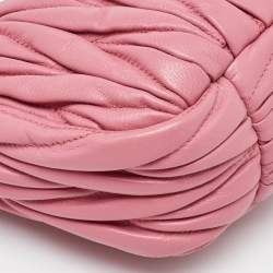Miu Miu Pink Matelassé Leather Wander Mini Hobo