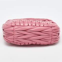 Miu Miu Pink Matelassé Leather Wander Mini Hobo