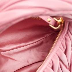 Miu Miu Pink Matelassé Leather Wander Mini Hobo