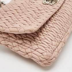 Pre Owned حقيبة كتف ميو ميو كريستال جلد نابا مبطنة سوداء