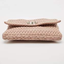 Pre Owned حقيبة كتف ميو ميو كريستال جلد نابا مبطنة سوداء