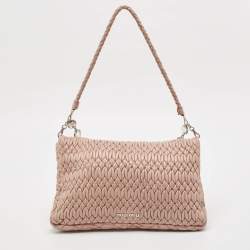 Pre Owned حقيبة كتف ميو ميو كريستال جلد نابا مبطنة سوداء