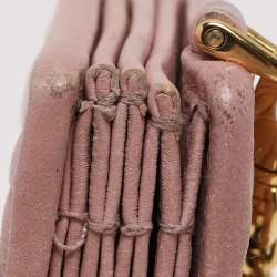 Pre Owned Miu Miu Blush Pink Matelasse Leather Card Holder