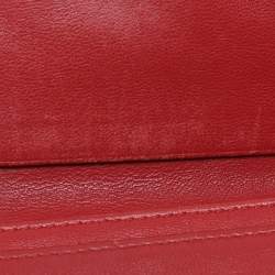 Miu Miu Red Matelasse Lux Leather Card Holder