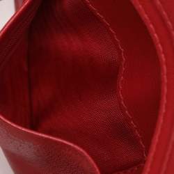 Miu Miu Red Matelasse Lux Leather Card Holder