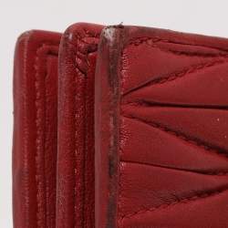 Miu Miu Red Matelasse Lux Leather Card Holder